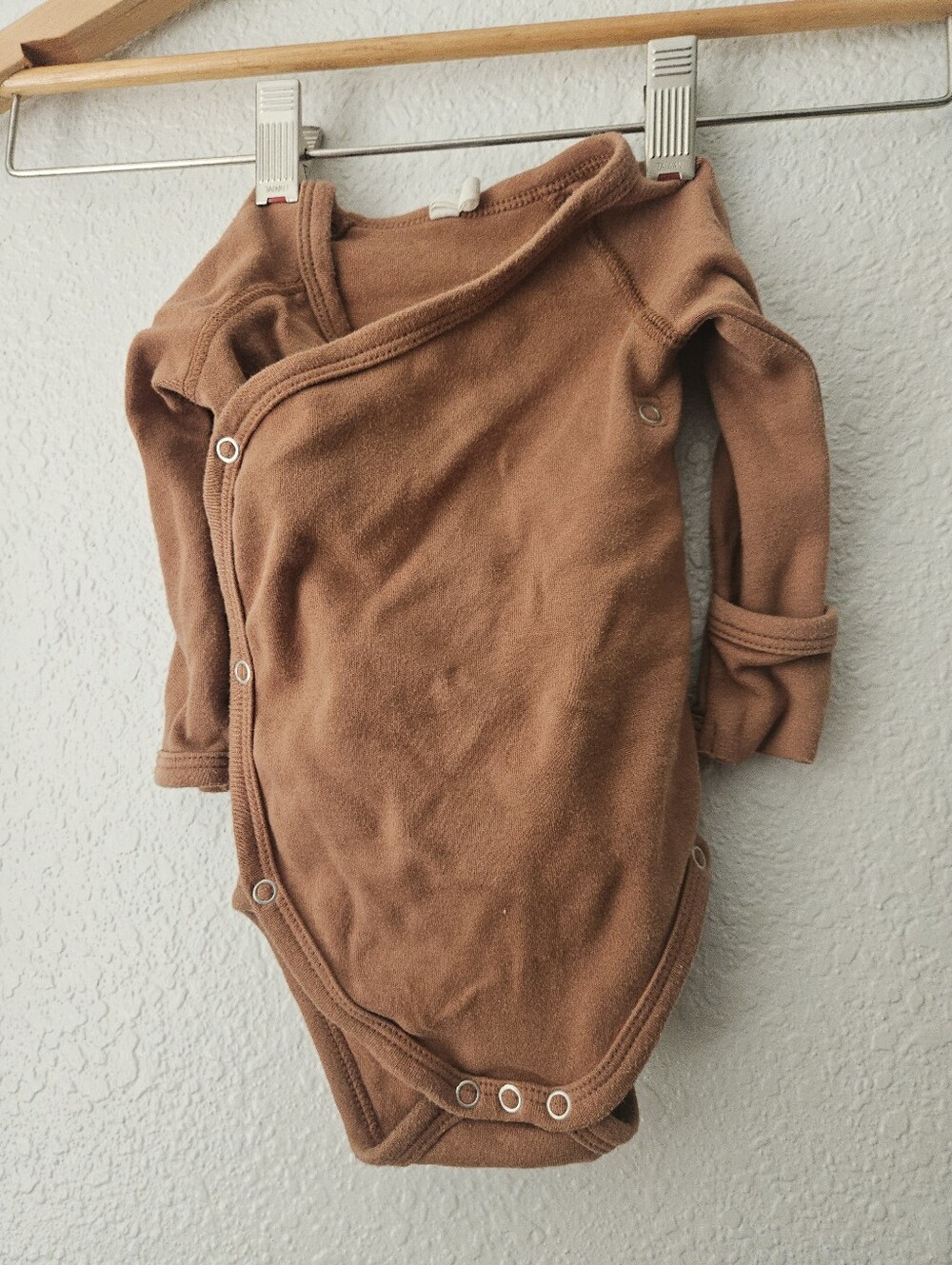 quincy mae 100% organic cotton long sleeve kimono bodysuit, 0 - 3 months